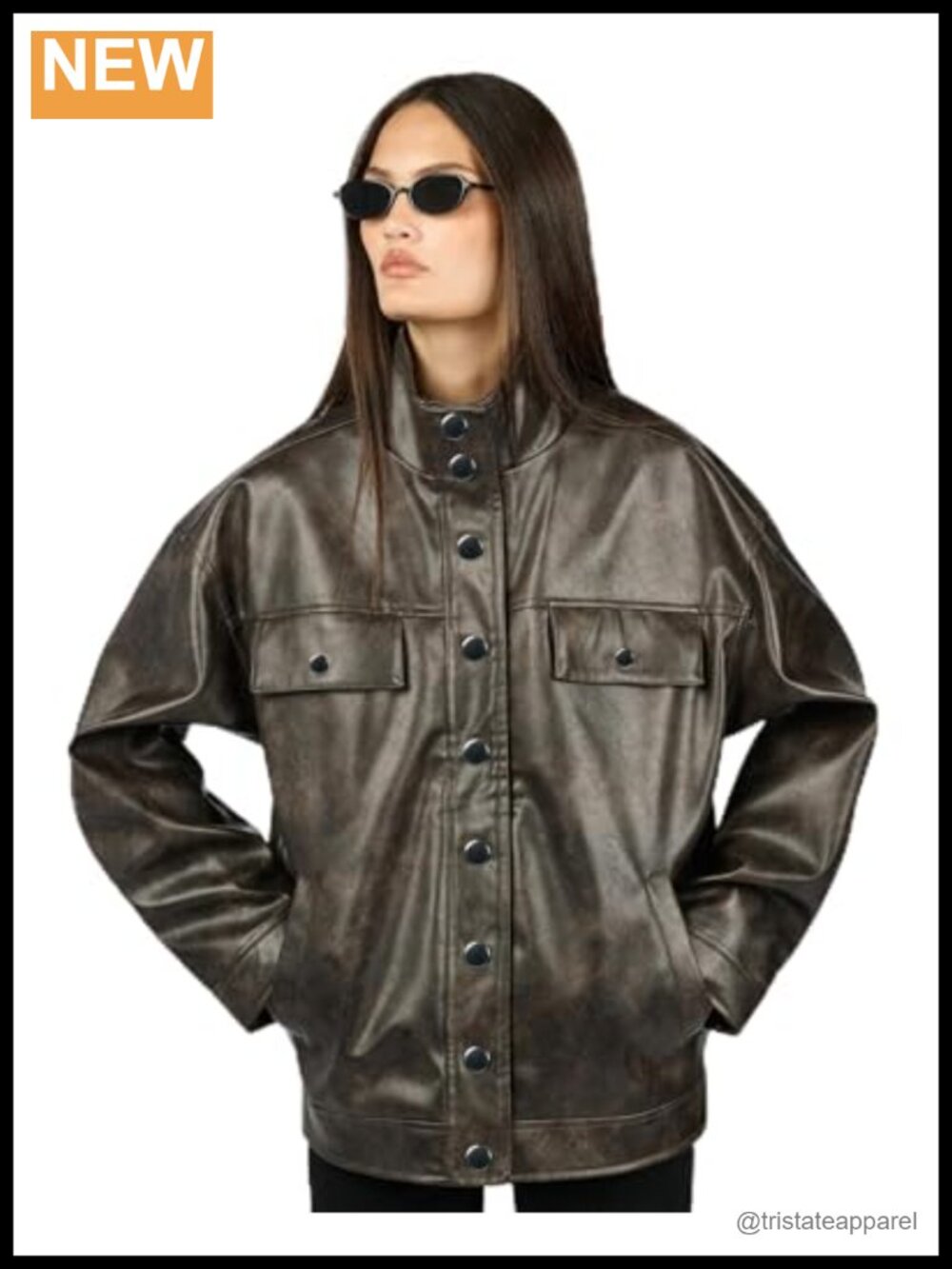 90s Vintage Leather Moto Jacket Long Sleeve Fall